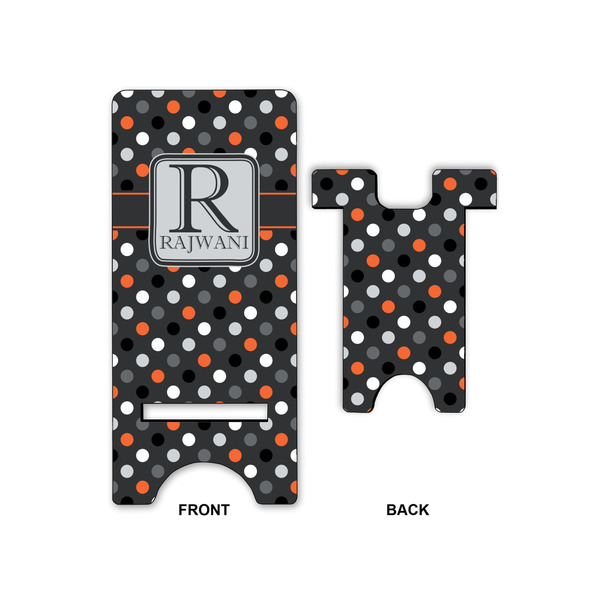 Gray Dots Large Phone Stand - Front & Back