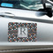 Gray Dots Large Rectangle Car Magnets- In Context