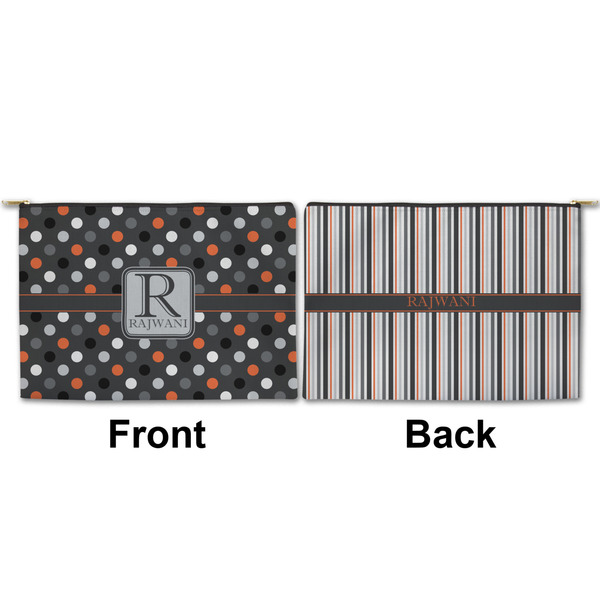 Gray Dots Large Zipper Pouch Approval (Front and Back)