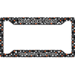 Gray Dots License Plate Frame (Personalized)