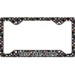 Gray Dots License Plate Frame - Style C (Personalized)