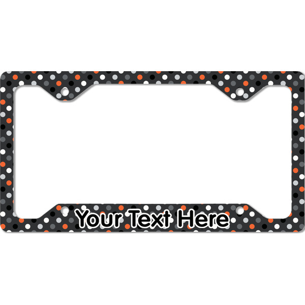 Custom Gray Dots License Plate Frame - Style C (Personalized)