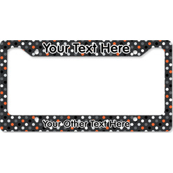 Gray Dots License Plate Frame - Style B (Personalized)