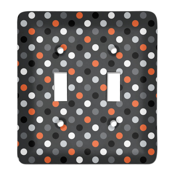 Custom Gray Dots Light Switch Cover (2 Toggle Plate)