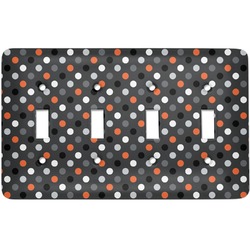 Gray Dots Light Switch Cover (4 Toggle Plate)