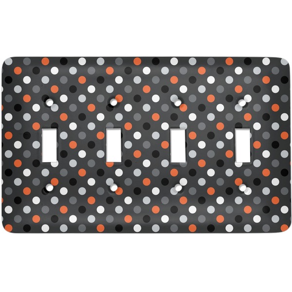 Custom Gray Dots Light Switch Cover (4 Toggle Plate)