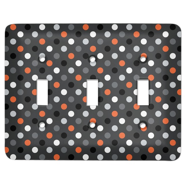 Custom Gray Dots Light Switch Cover (3 Toggle Plate)