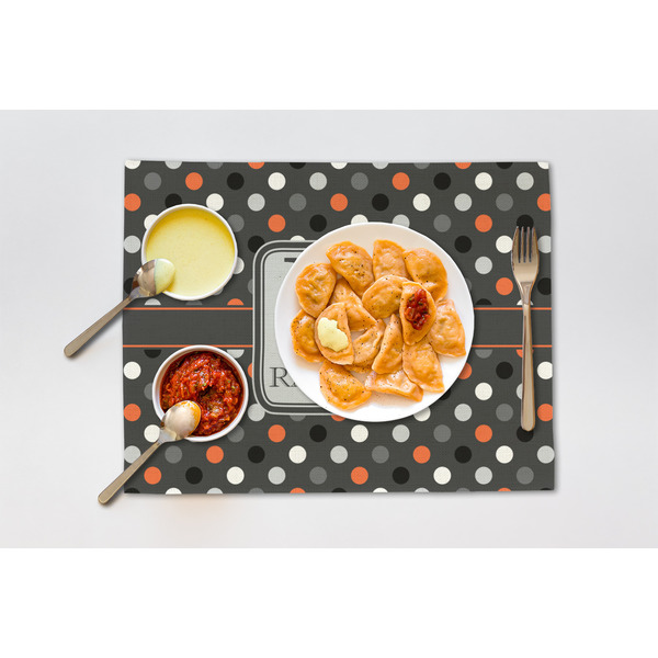 Gray Dots Linen Placemat - Lifestyle (single)