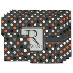 Gray Dots Linen Placemat w/ Name and Initial