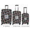 Gray Dots Luggage Bags all sizes - With Handle