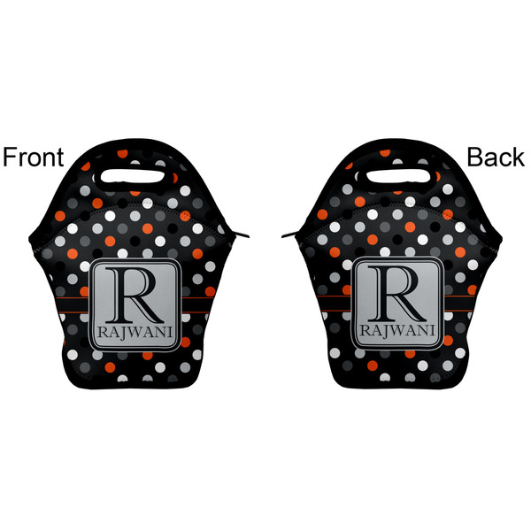 Gray Dots Lunch Bag - Front and Back