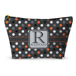 Gray Dots Makeup Bag - Large - 12.5"x7" (Personalized)
