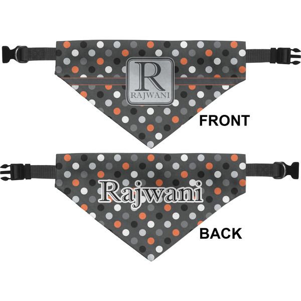 Gray Dots Medium Dog Bandana Approval