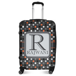 Gray Dots Suitcase - 24" Medium - Checked (Personalized)