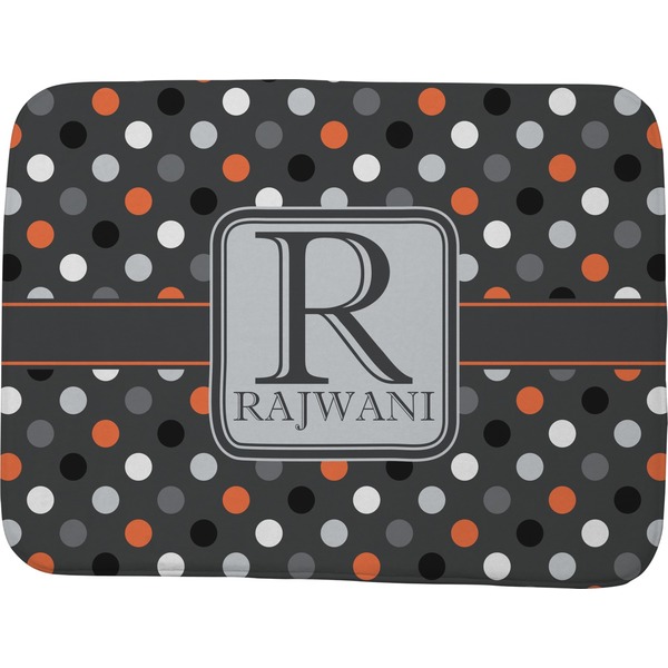 Custom Gray Dots Memory Foam Bath Mat - 48"x36" (Personalized)