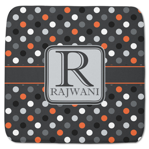 Custom Gray Dots Memory Foam Bath Mat - 48"x48" (Personalized)