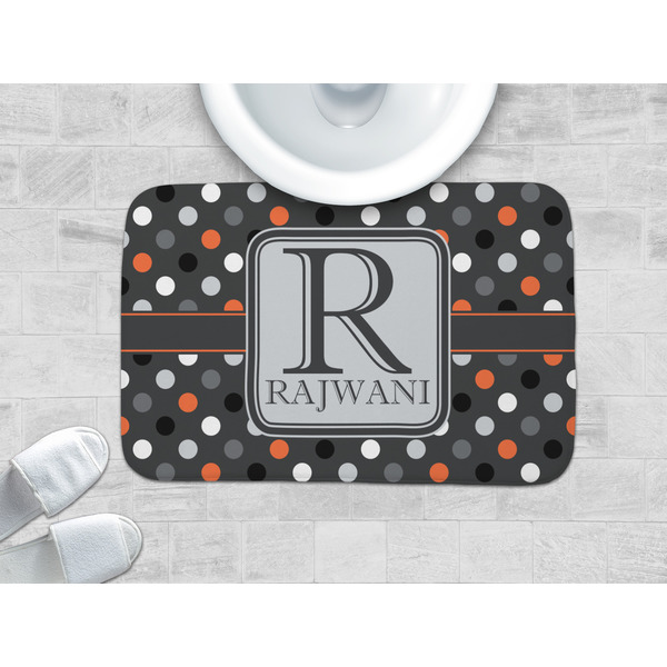 Gray Dots Memory Foam Bath Mat - LIFESTYLE 34x21