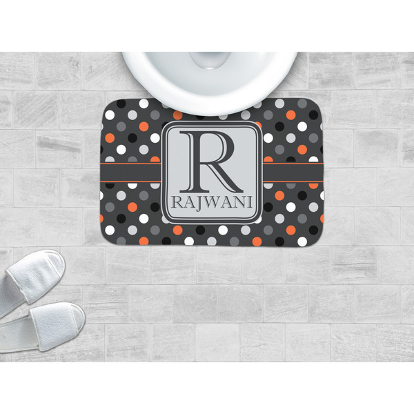Gray Dots Memory Foam Bath Mat - LIFESTYLE