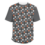 Gray Dots Men's Crew T-Shirt (Personalized)