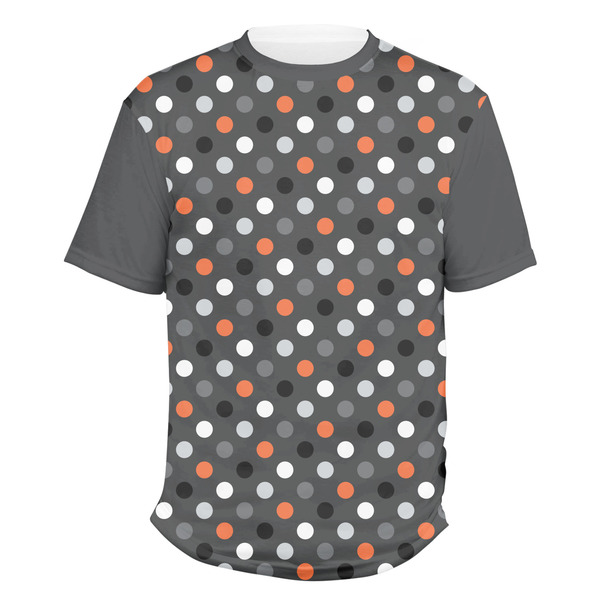 Custom Gray Dots Men's Crew T-Shirt - X Large