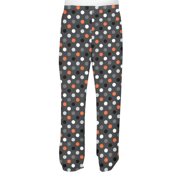 Gray Dots Men's Pjs Back - on model
