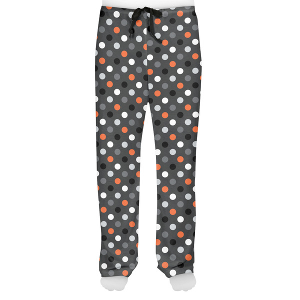 Gray Dots Men's Pjs Front - on model