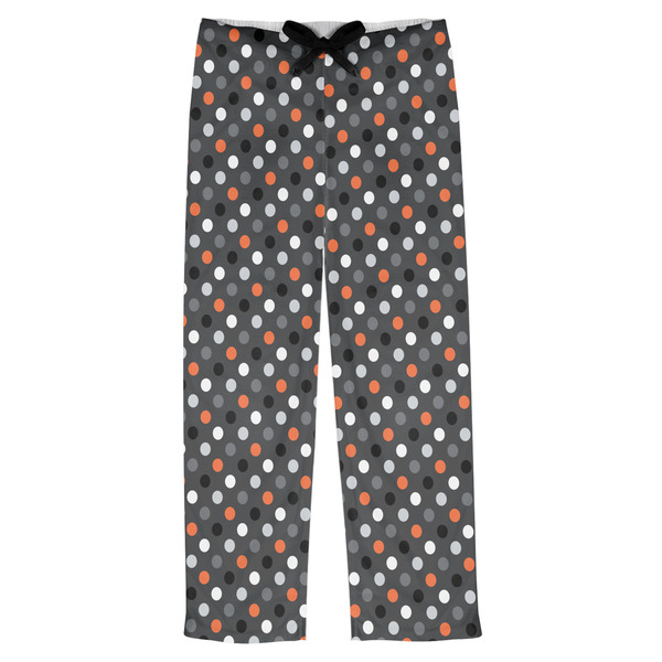 Custom Gray Dots Mens Pajama Pants - L