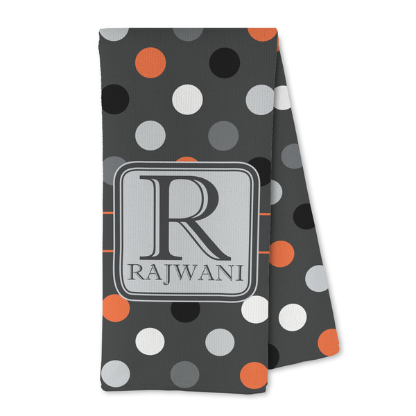 Custom Gray Dots Kitchen Towel - Microfiber (Personalized)