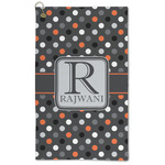 Gray Dots Microfiber Golf Towel (Personalized)