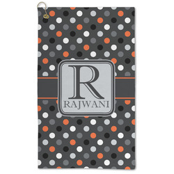 Gray Dots Microfiber Golf Towel - Large (Personalized)