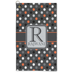 Gray Dots Microfiber Golf Towel (Personalized)