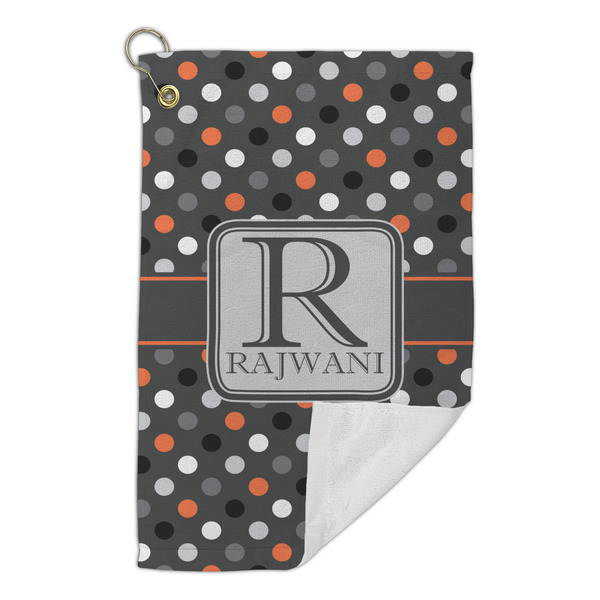 Gray Dots Microfiber Golf Towels Small - FRONT FOLDED