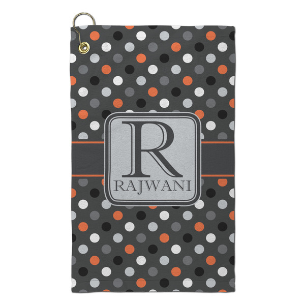 Custom Gray Dots Microfiber Golf Towel - Small (Personalized)