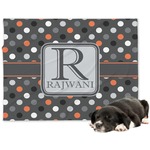 Gray Dots Dog Blanket - Large (Personalized)