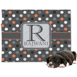 Gray Dots Dog Blanket - Large (Personalized)
