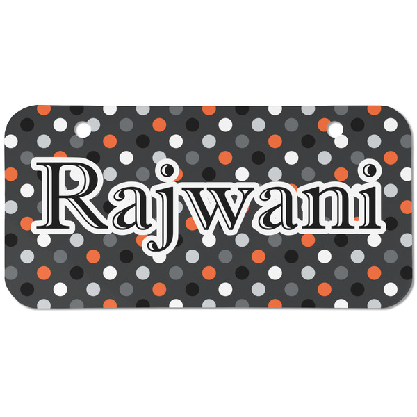 Custom Gray Dots Mini/Bicycle License Plate (2 Holes) (Personalized)
