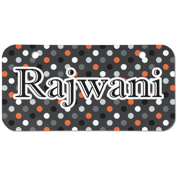 Gray Dots Mini Bicycle License Plate - Two Holes