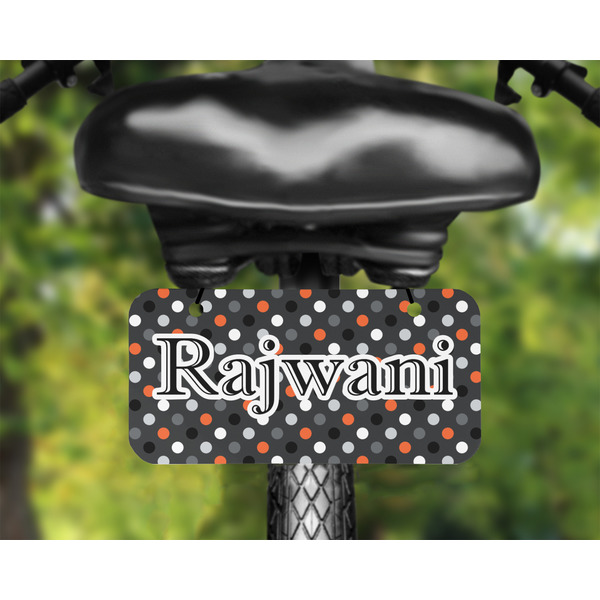 Gray Dots Mini License Plate on Bicycle - LIFESTYLE Two holes