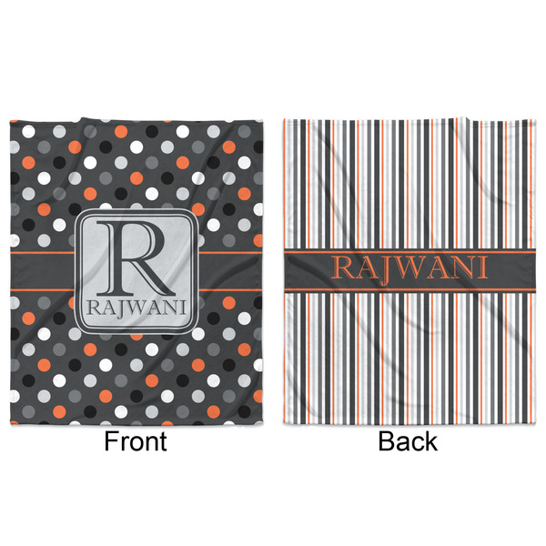 Gray Dots Minky Blanket - 50"x60" - Double Sided - Front & Back