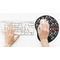 Gray Dots Mouse Pad with Wrist Rest - LIFESYTLE 2 (in use)