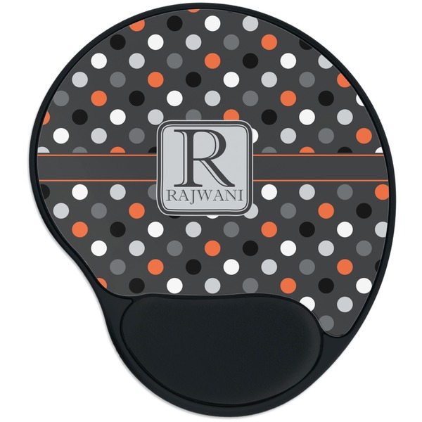Custom Gray Dots Mouse Pad with Wrist Support
