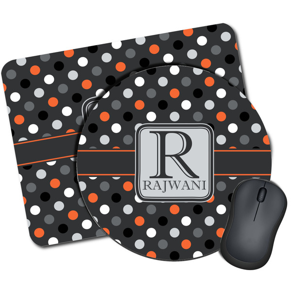 Custom Gray Dots Mouse Pad (Personalized)