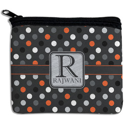 Gray Dots Rectangular Coin Purse (Personalized)
