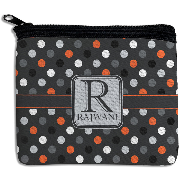 Custom Gray Dots Rectangular Coin Purse (Personalized)