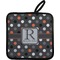 Gray Dots Pot Holder w/ Name and Initial