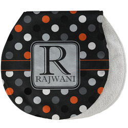Gray Dots Burp Pad - Velour w/ Name and Initial