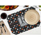 Gray Dots Octagon Placemat - Single front (LIFESTYLE) Flatlay