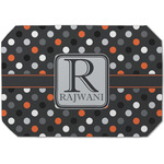Gray Dots Dining Table Mat - Octagon (Single-Sided) w/ Name and Initial