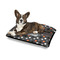 Gray Dots Outdoor Dog Beds - Medium - IN CONTEXT