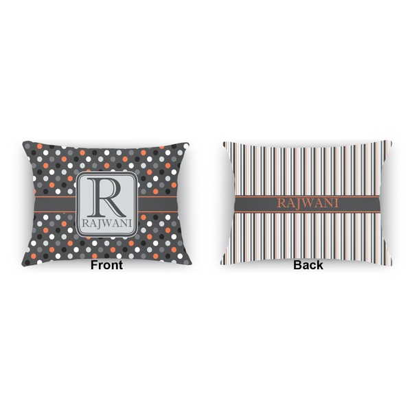 Gray Dots  Outdoor Rectangular Throw Pillow (Front and Back)